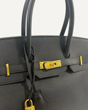 Bolsa Hermès Birkin 35 Epsom Noir com Ferragens Gold