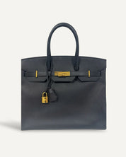 Bolsa Hermès Birkin 35 Epsom Noir com Ferragens Gold