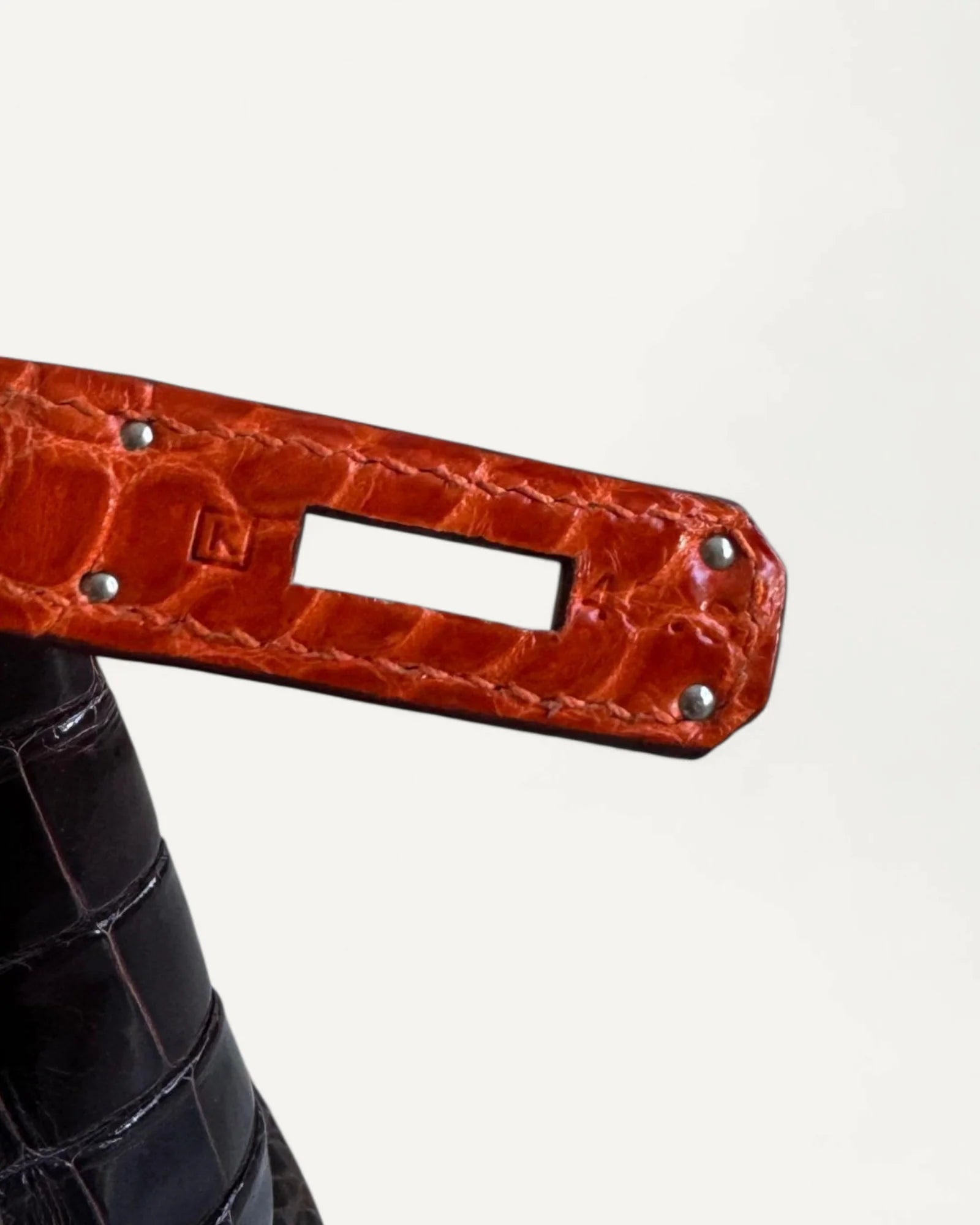 Bolsa Hermés Birkin 35 Croco Shiny Miel Orange com Ferragens Palladium