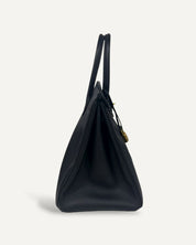 Bolsa Hermès Birkin 35 Epsom Noir com Ferragens Gold