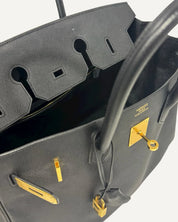 Bolsa Hermès Birkin 35 Epsom Noir com Ferragens Gold