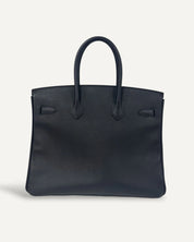 Bolsa Hermès Birkin 35 Epsom Noir com Ferragens Gold