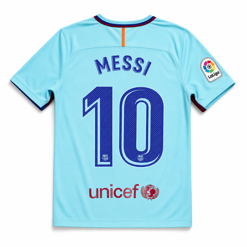 Camiseta Visitante Barcelona Temporada 2017/18 – Azul Cielo Rakuten
