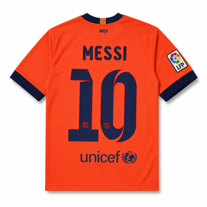 Camiseta Visitante Barcelona – Temporada 2014/15 – Naranja