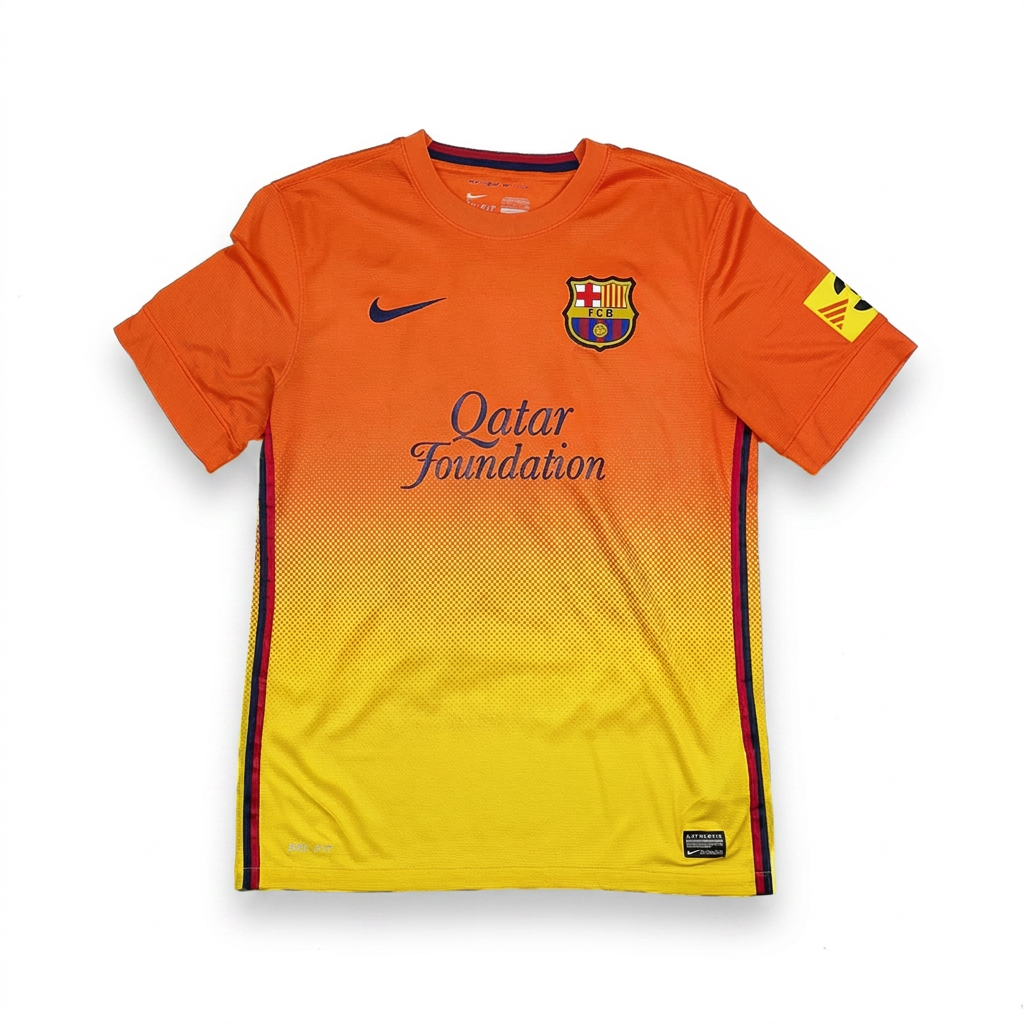 Camiseta Visitante Barcelona Temporada 2011/12 – Naranja Qatar Foundation
