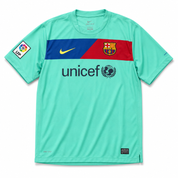 Camiseta Visitante Barcelona Temporada 2010/11 – Verde Agua UNICEF