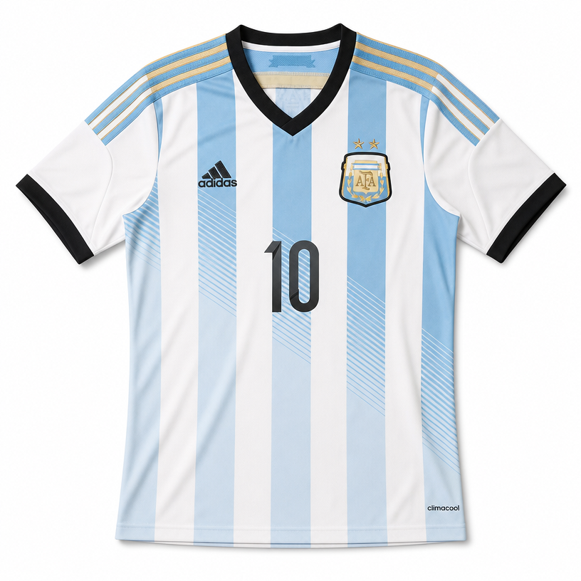 Camiseta Titular Argentina Mundial 2014 – N°10 Messi
