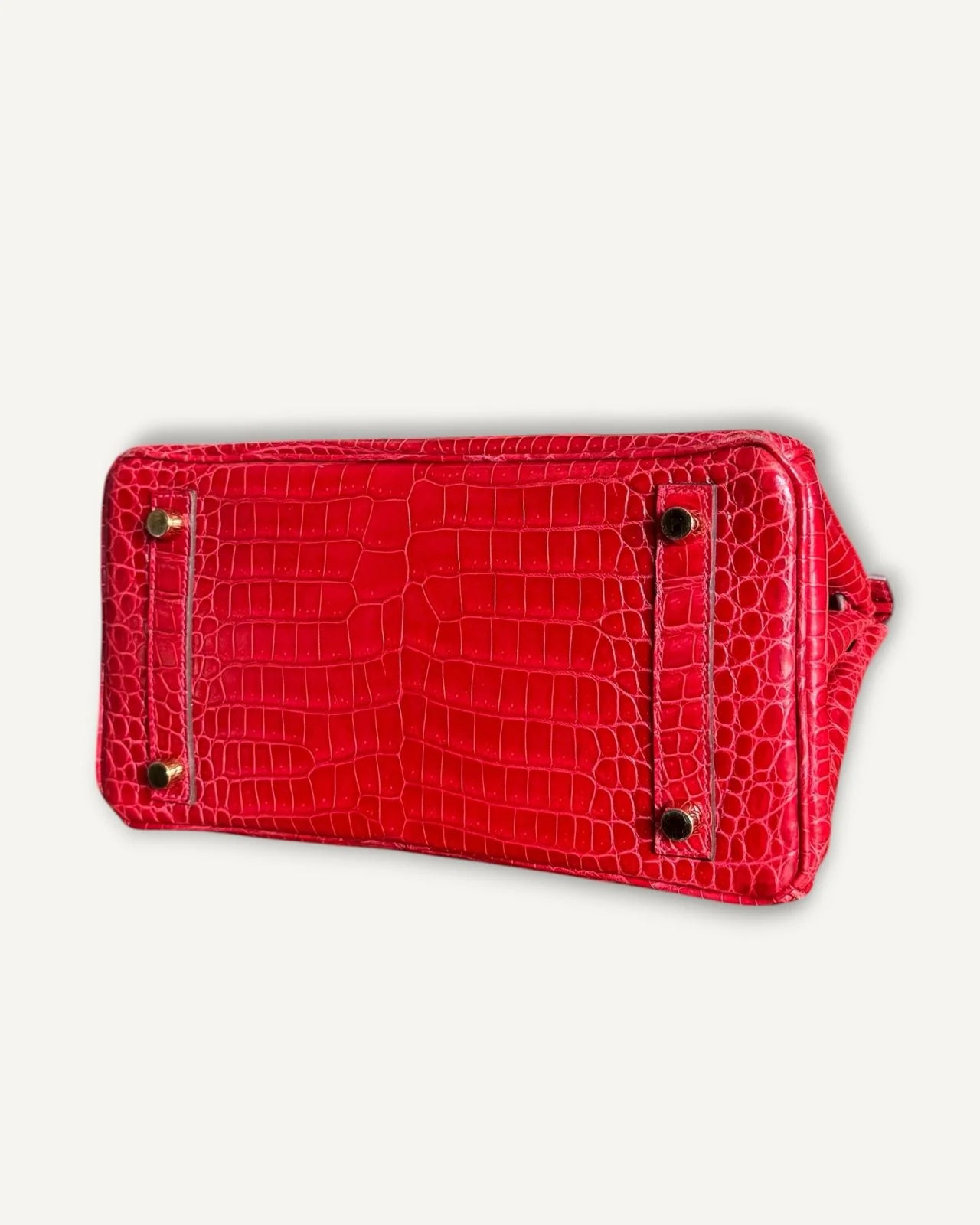 Bolsa Hermès Birkin 25 Croco Shiny Braise com Ferragens Gold
