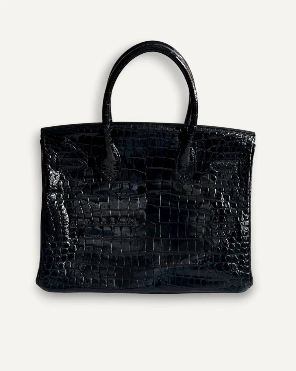 Hermès Birkin 30 Croco Porosus Shiny Noir Palladium
