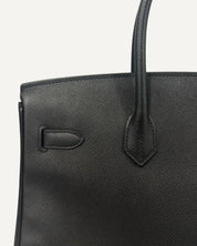 Bolsa Hermès Birkin 35 Epsom Noir com Ferragens Gold