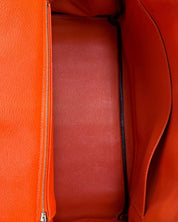 Bolsa Hermés Birkin 35 Croco Shiny Miel Orange com Ferragens Palladium