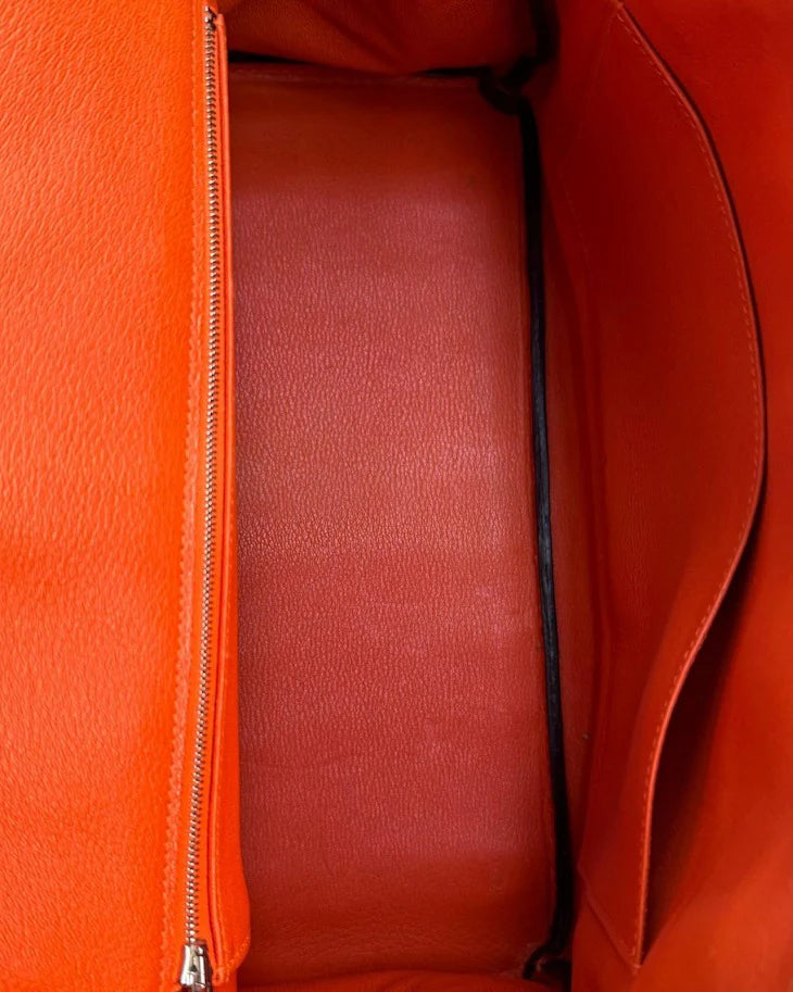 Bolsa Hermés Birkin 35 Croco Shiny Miel Orange com Ferragens Palladium