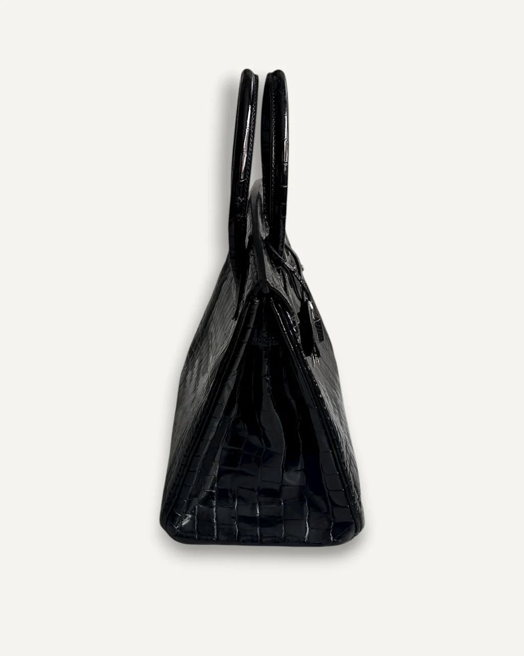 Hermès Birkin 30 Croco Porosus Shiny Noir Palladium