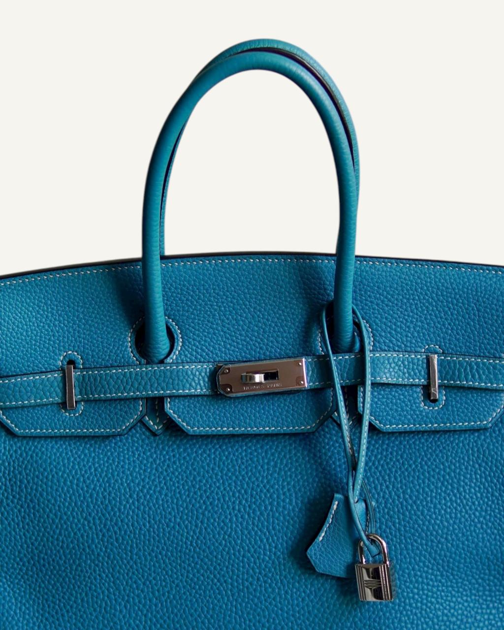 Hermès Birkin 35 Togo Bleu Jeans Palladium